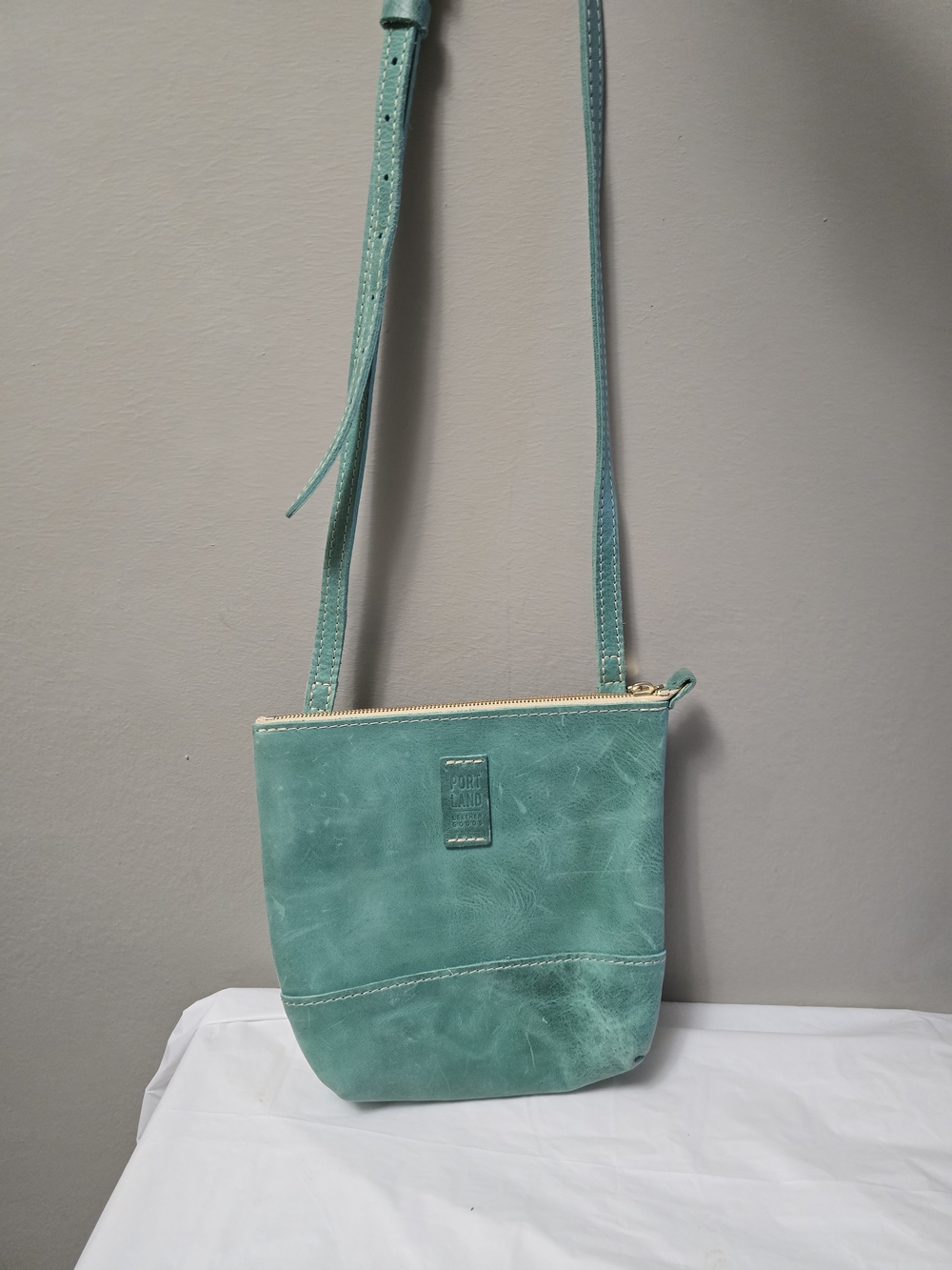 Portland Leather Mint Green Crossbody Bag